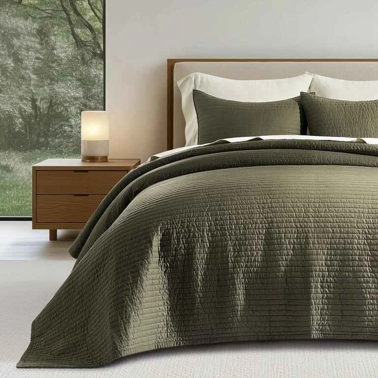 KING SIZE- EVERGRACEHOME Cotton Sateen Quilt Set - photo 2