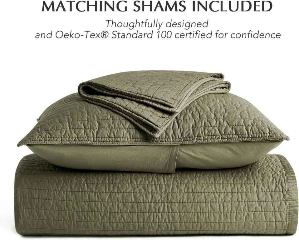 KING SIZE- EVERGRACEHOME Cotton Sateen Quilt Set - photo 3