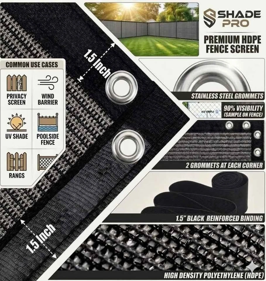 Sun Shade Privacy Screen for Patio/Garden 10x10ft Grey - photo 3