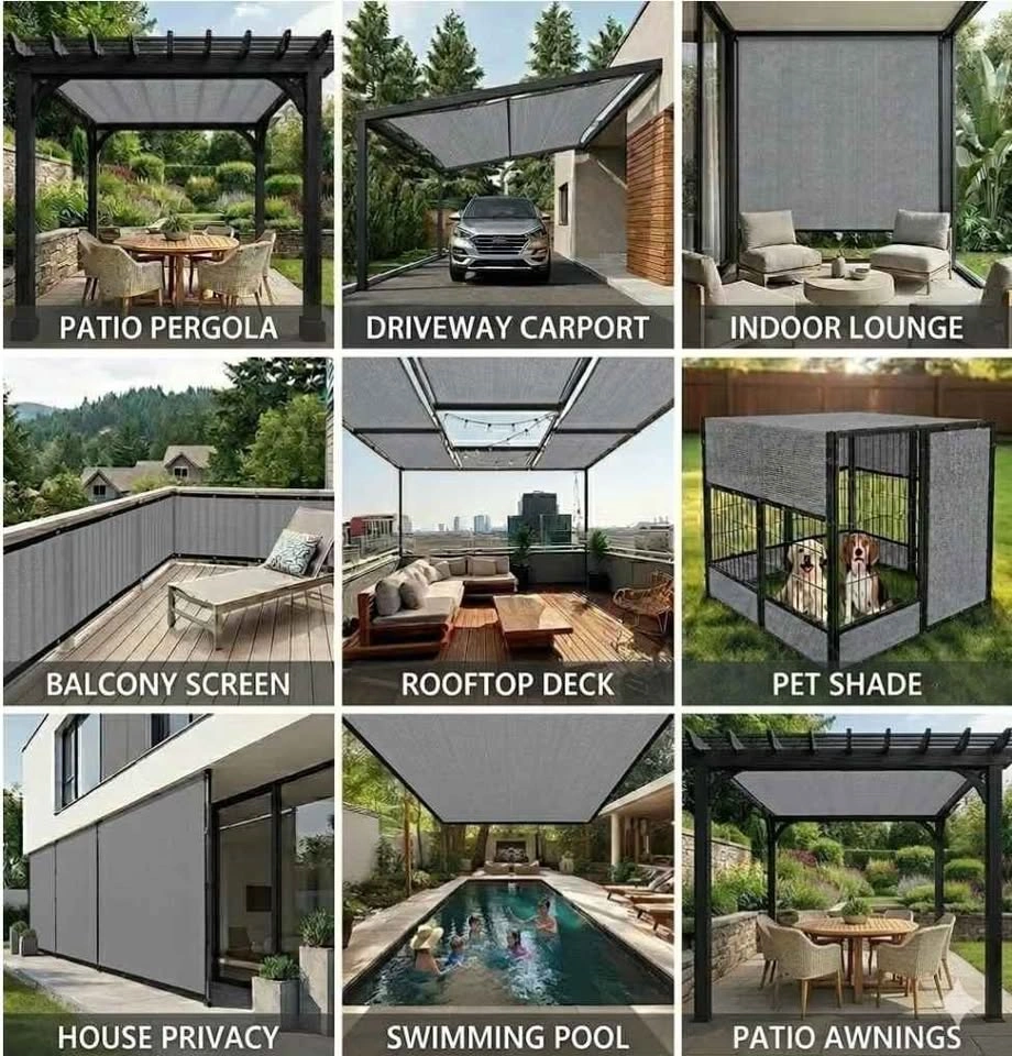 Sun Shade Privacy Screen for Patio/Garden 10x10ft Grey - photo 4