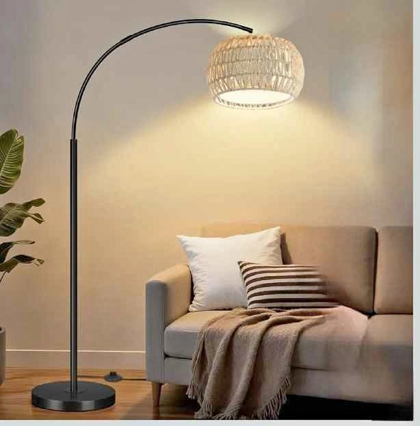 NEW Black Arc 3-in-1 Boho Floor Lamp