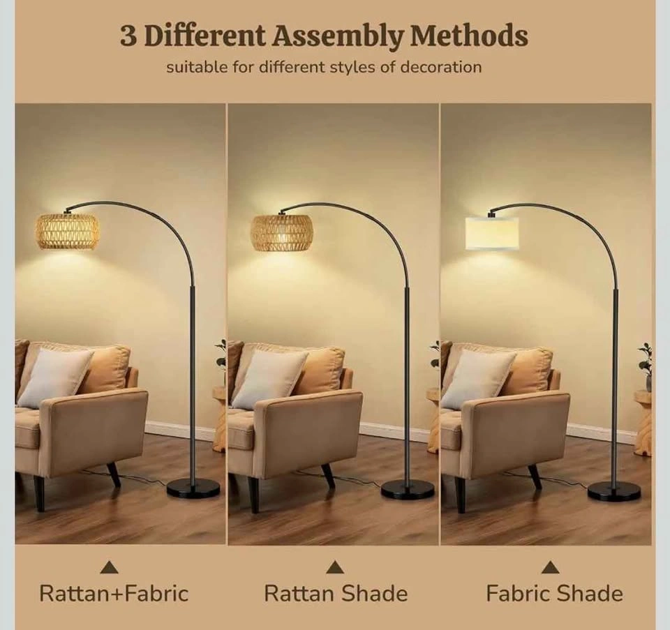 NEW Black Arc 3-in-1 Boho Floor Lamp - photo 3
