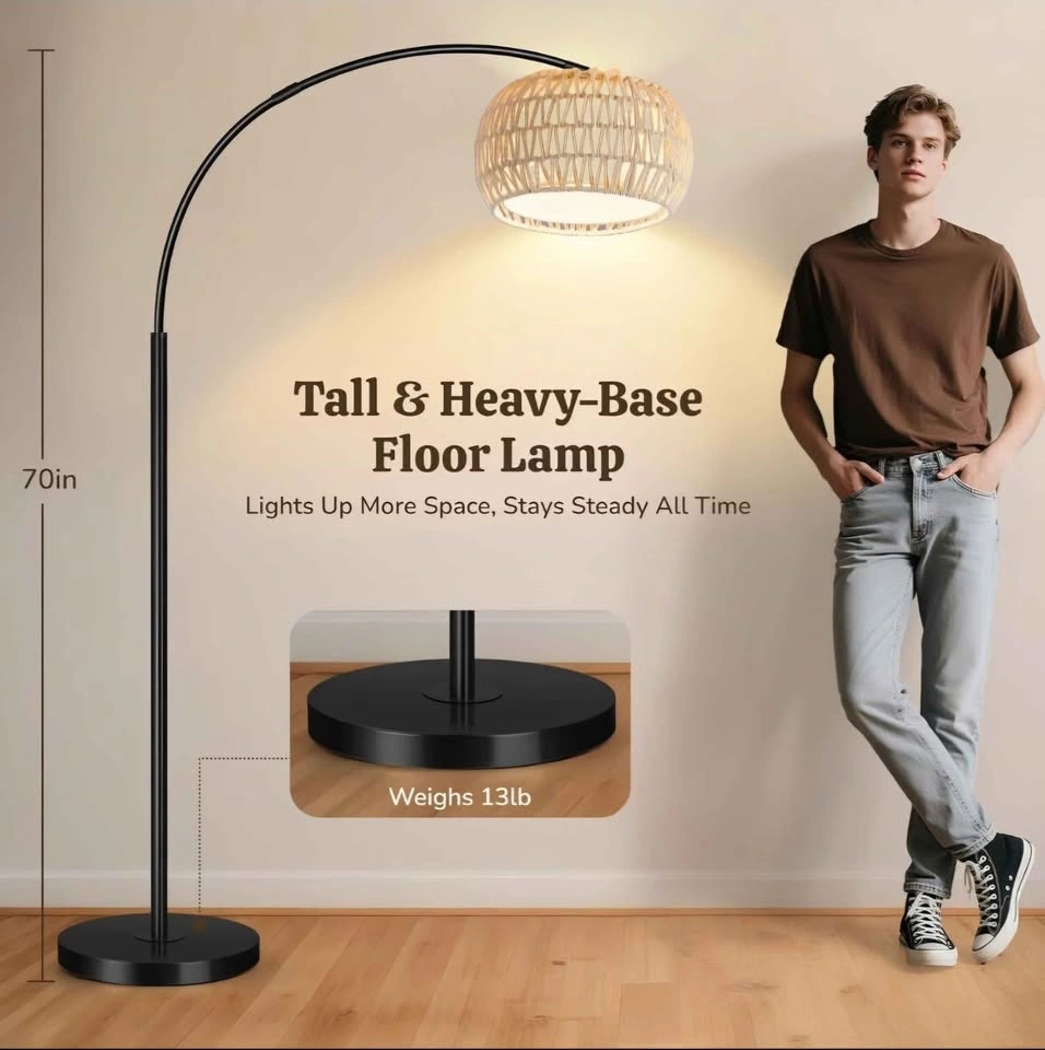 NEW Black Arc 3-in-1 Boho Floor Lamp - photo 4