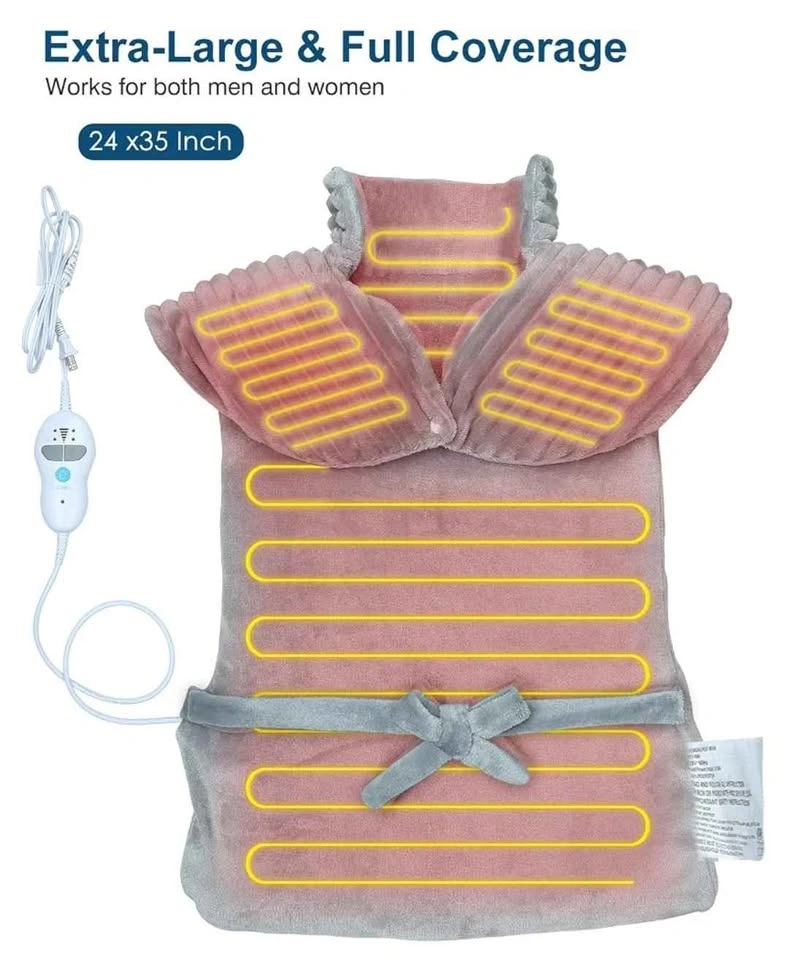 Wearable Massaging Heating Pad for Neck and Shoulders, Grey - photo 5