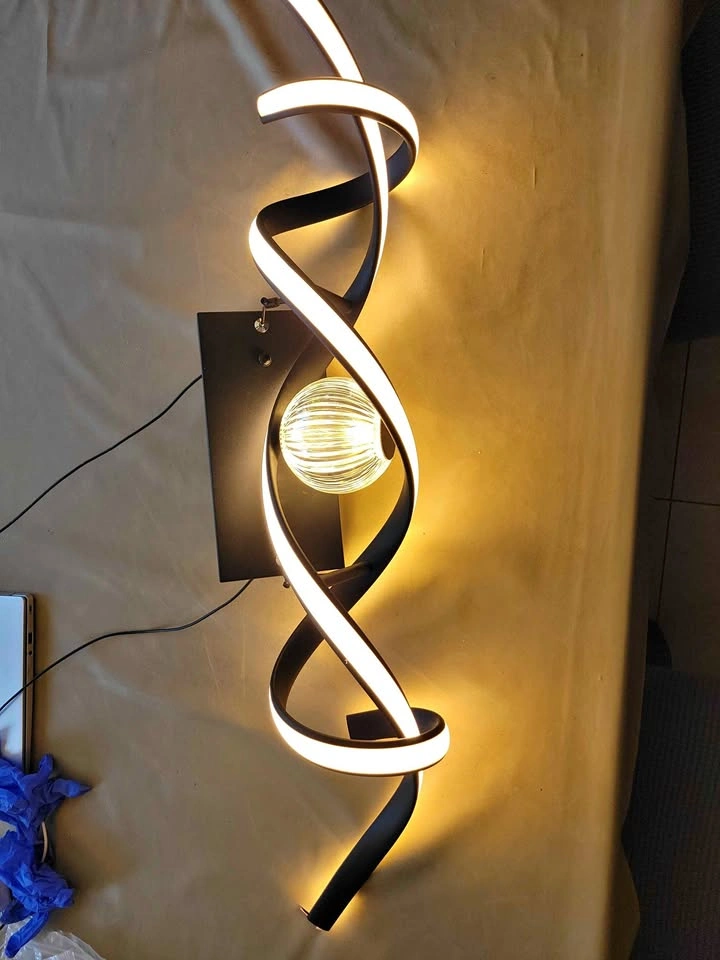 Spiral Wave LED Chandelier, Warm Light