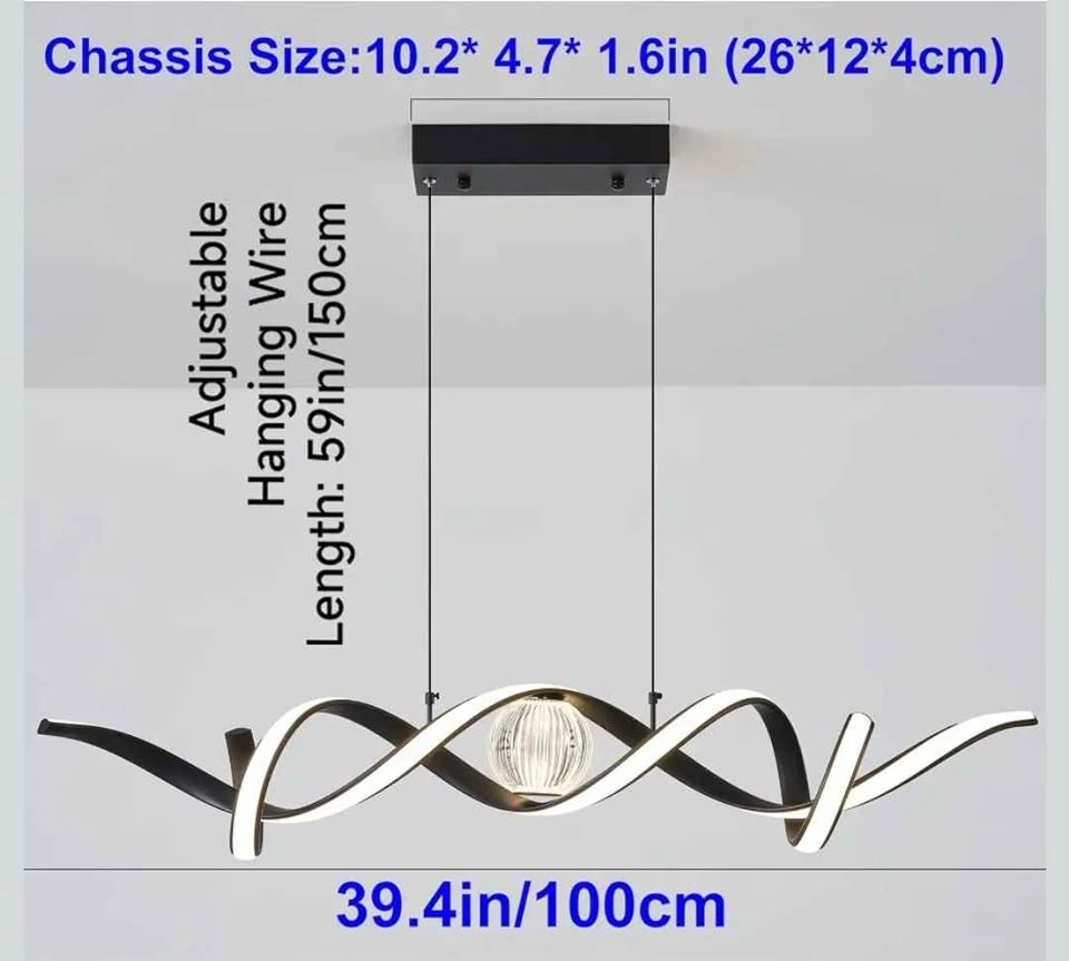 Spiral Wave LED Chandelier, Warm Light - photo 3