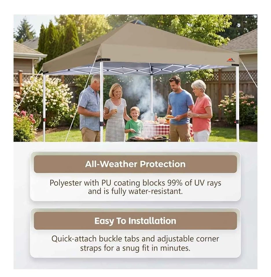 Replacement 10' x 10' Canopy Top with Air Vents, Khaki - photo 2