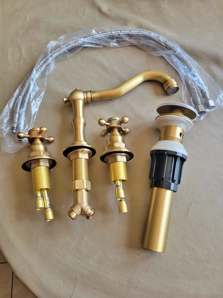 Brushed Gold Mixer Tap Vanity Faucet