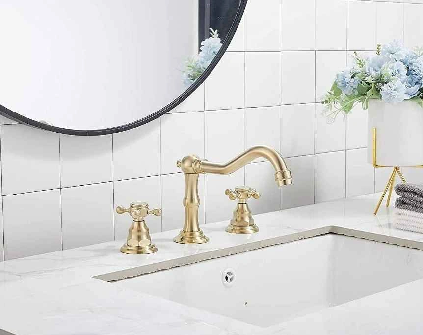 Brushed Gold Mixer Tap Vanity Faucet - photo 3