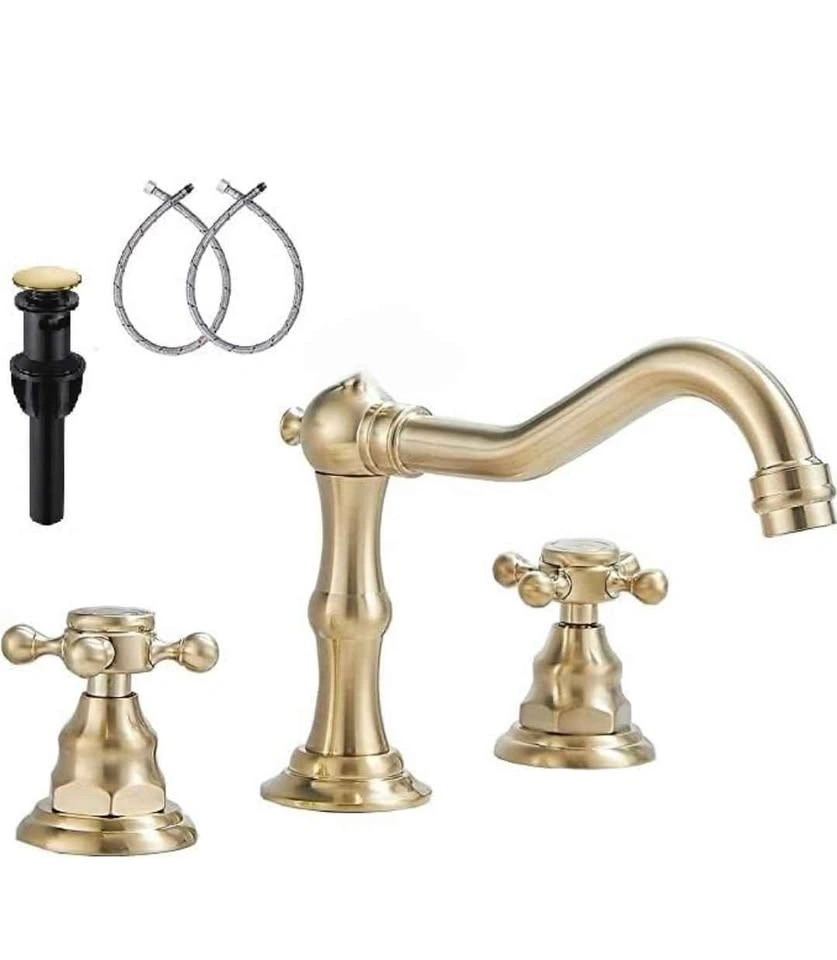 Brushed Gold Mixer Tap Vanity Faucet - photo 4