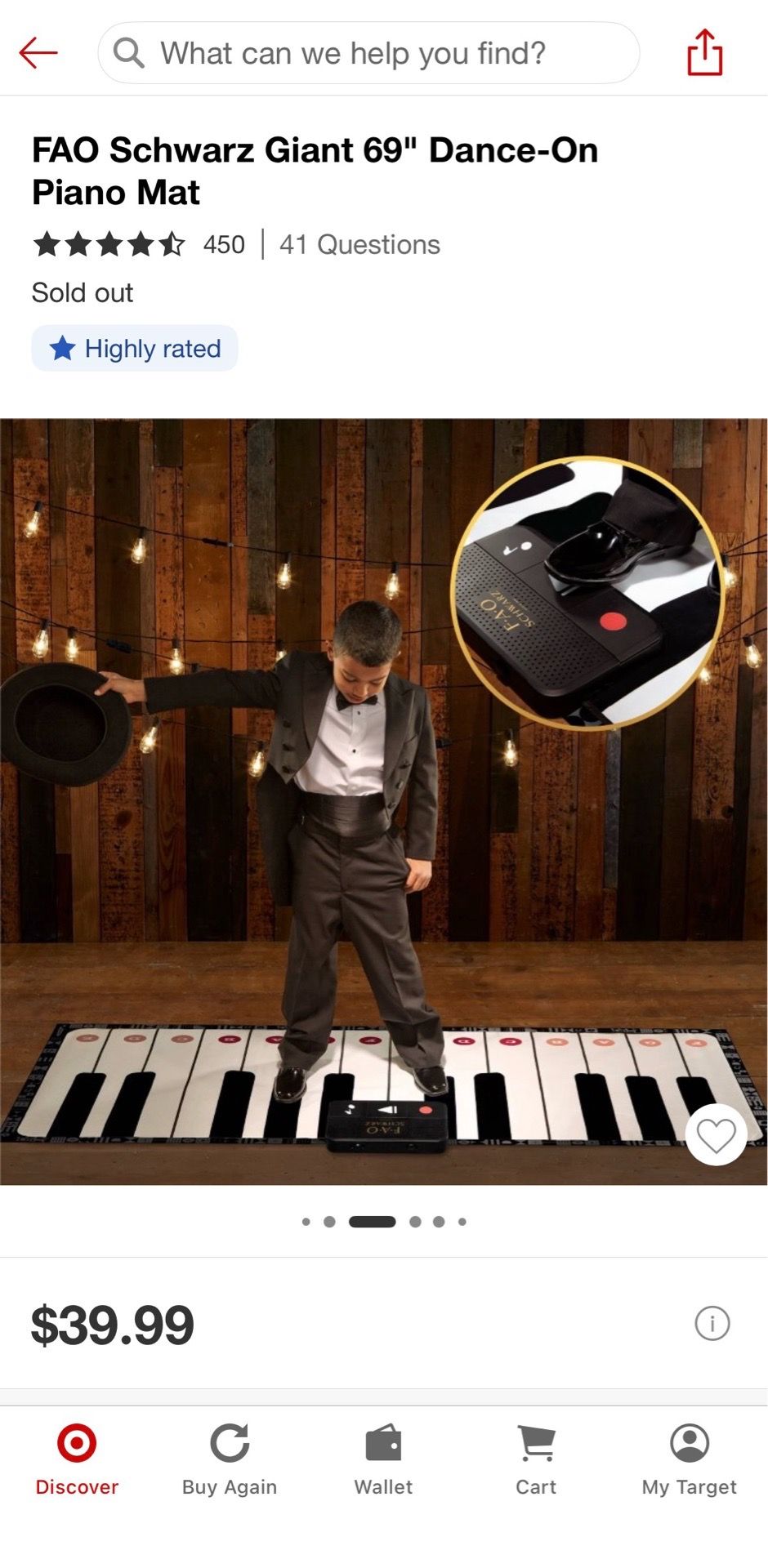 NEW IN BOX FAO Schwarz Giant 69" Dance-On Piano Mat - photo 3