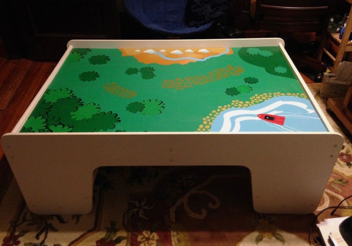 Large White Wood Multi-Activity Play Table / Train Table - photo 2