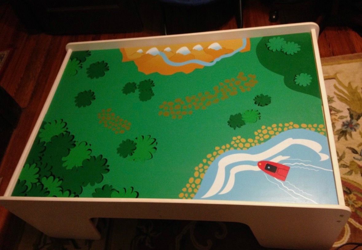 Large White Wood Multi-Activity Play Table / Train Table - photo 3
