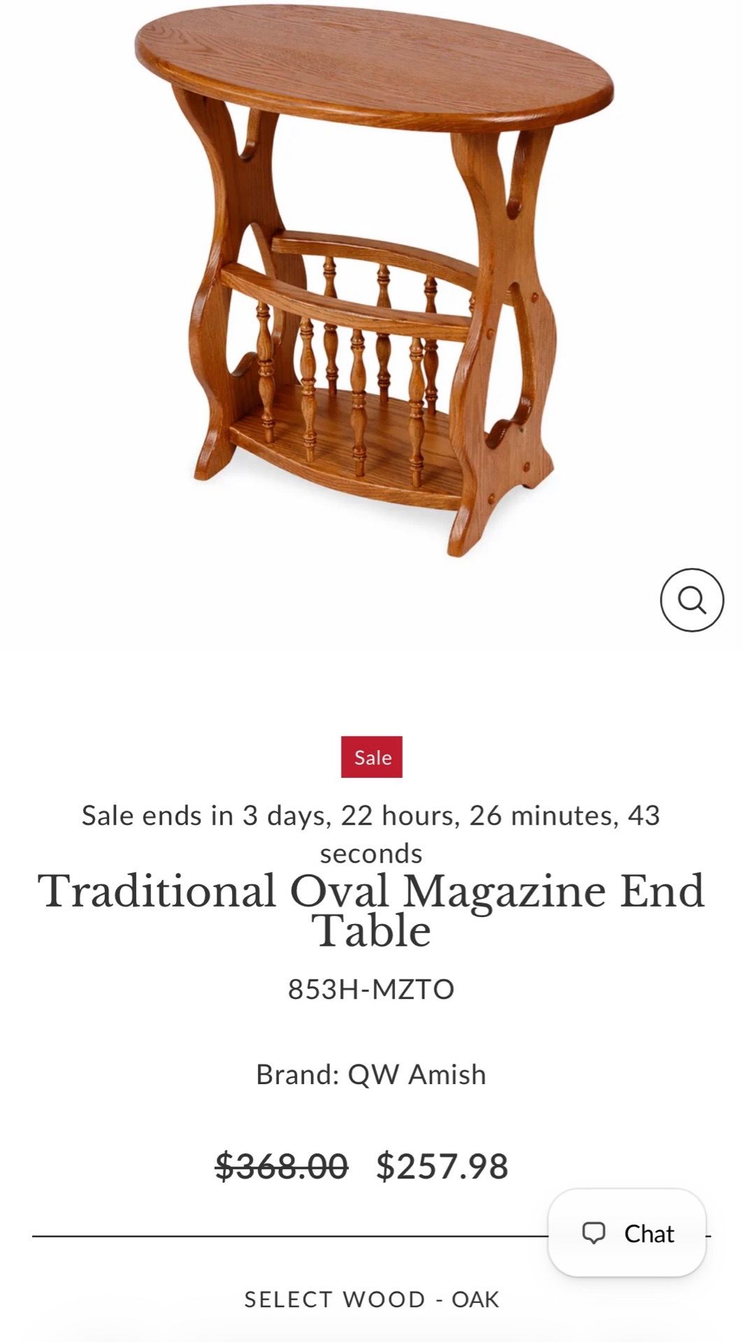 Vintage MidCentury Modern Oval Oak End Table with Magazine Rack - photo 3