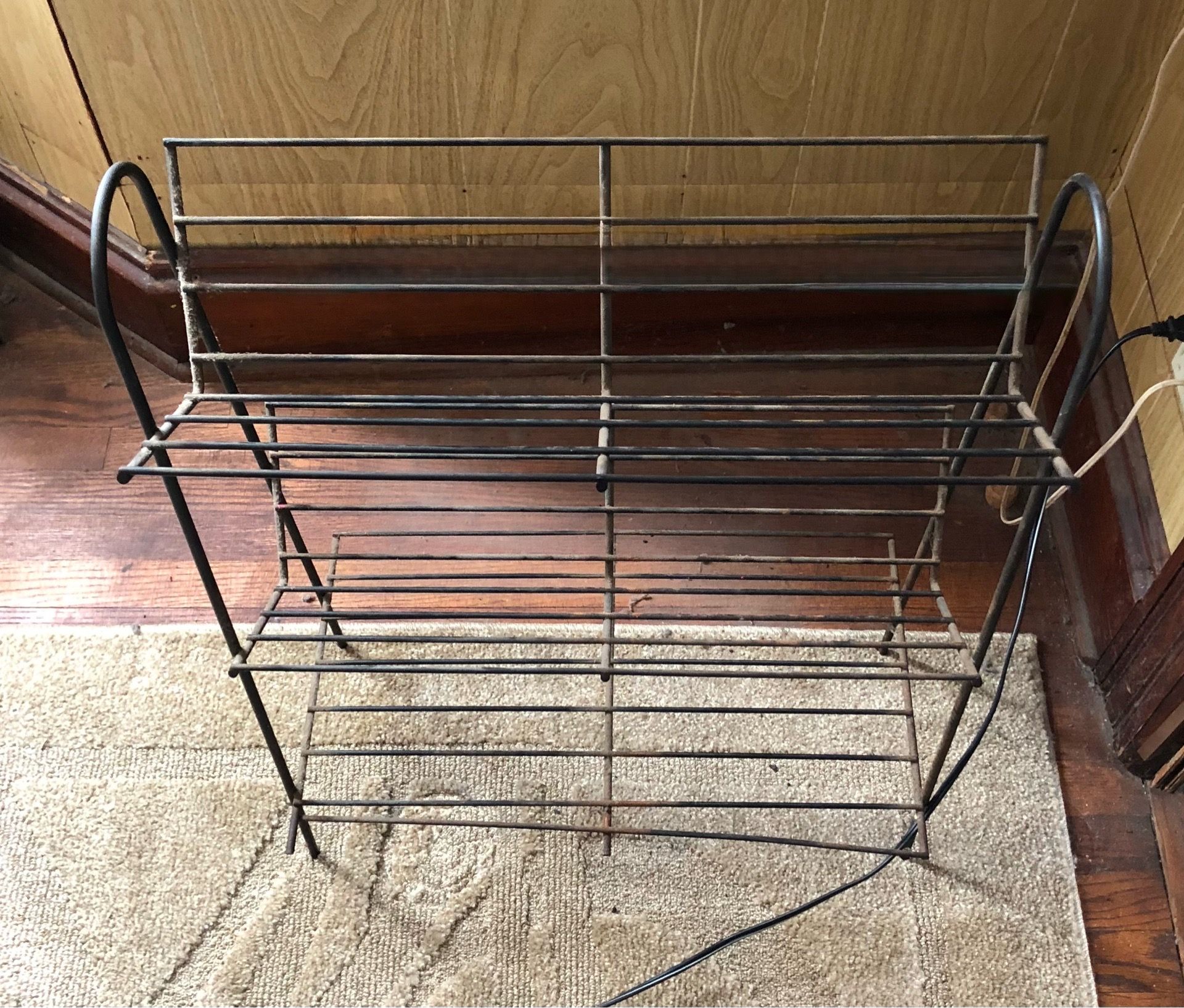 Vintage Minimalist Wire Magazine Rack / Record Holder