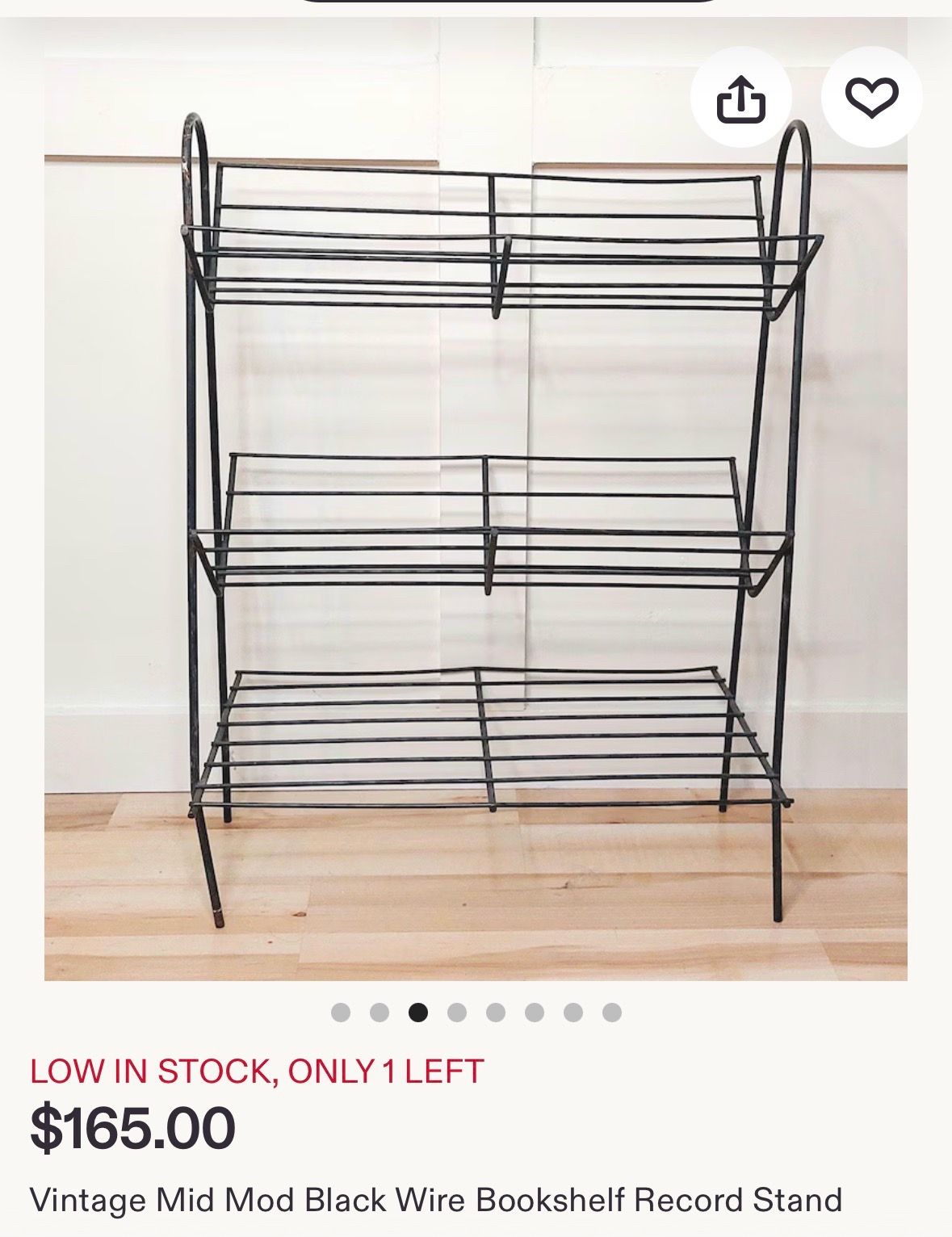 Vintage Minimalist Wire Magazine Rack / Record Holder - photo 3