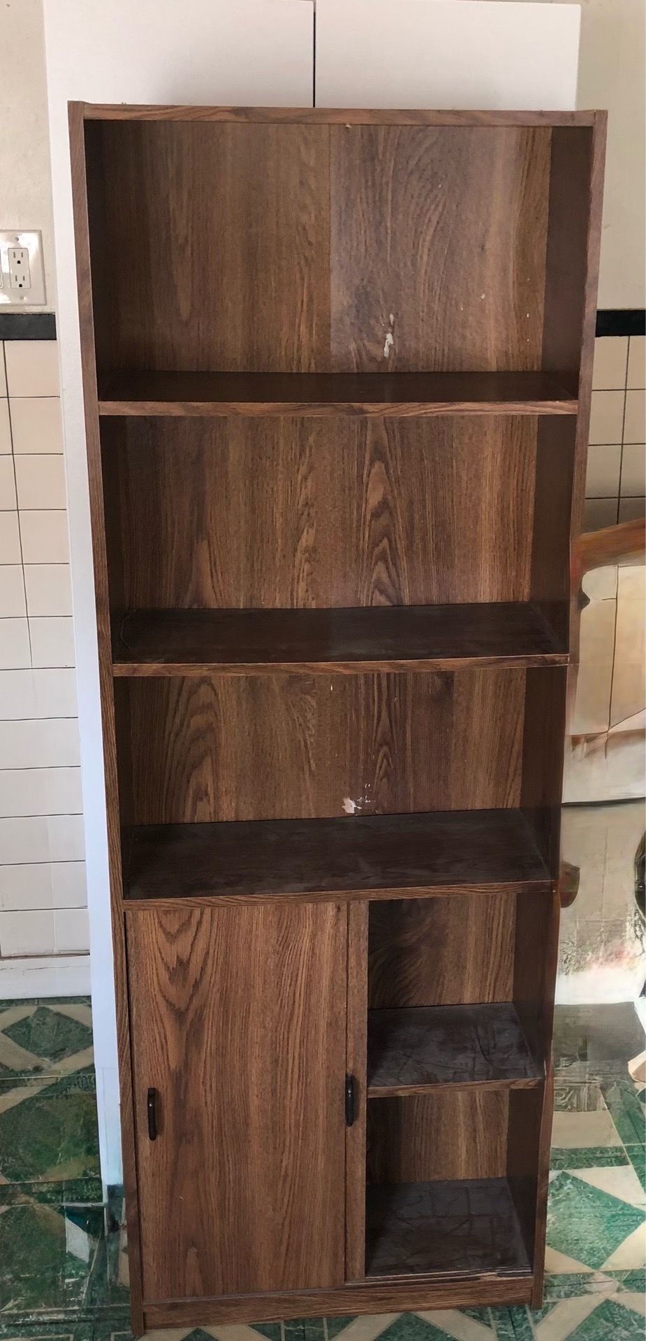 Faux Woodgrain Formica Pantry Cabinet / Kitchen Utility Hutch