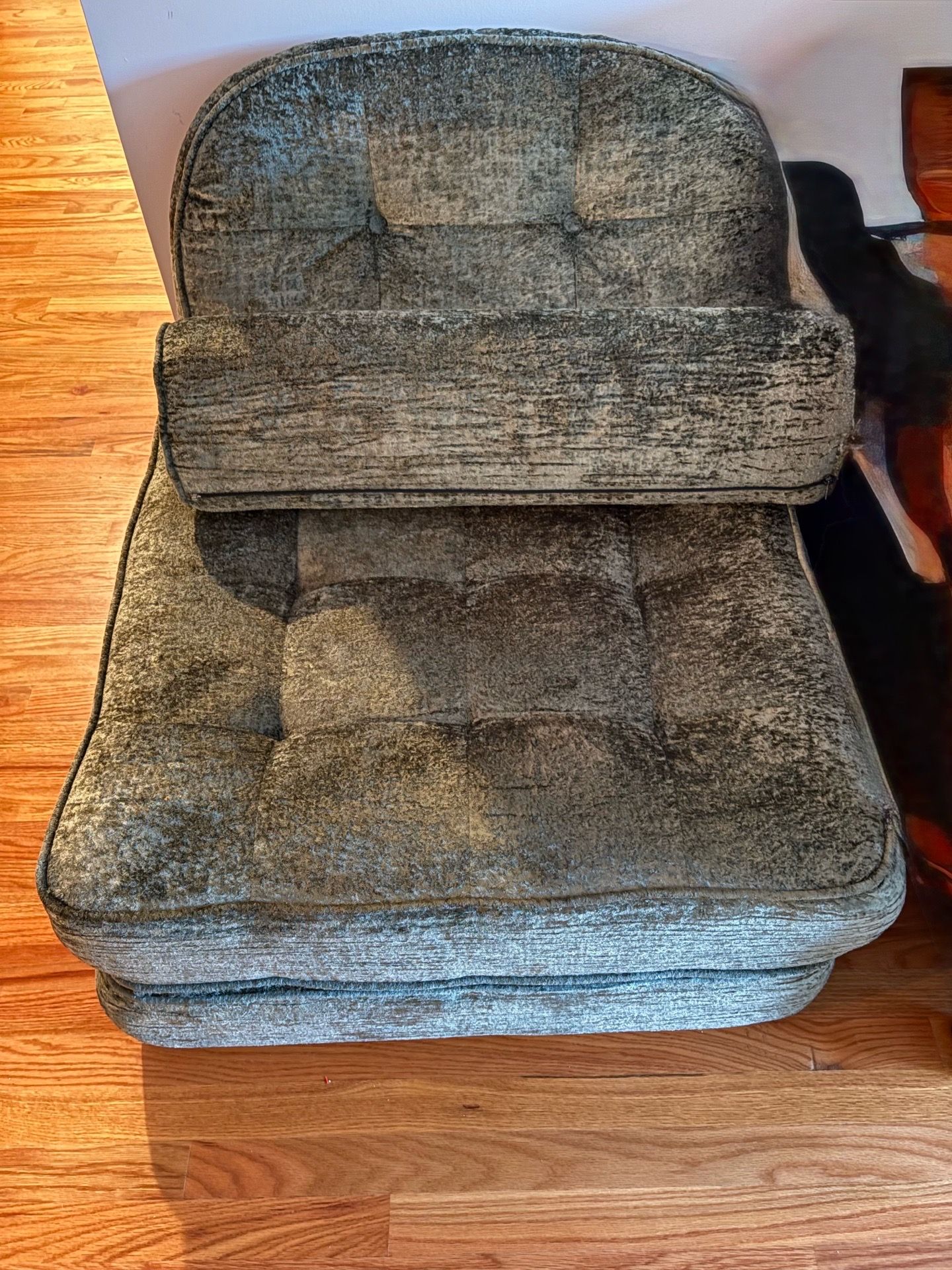 Green Velvet Memory Foam Convertible Sleeper Chair