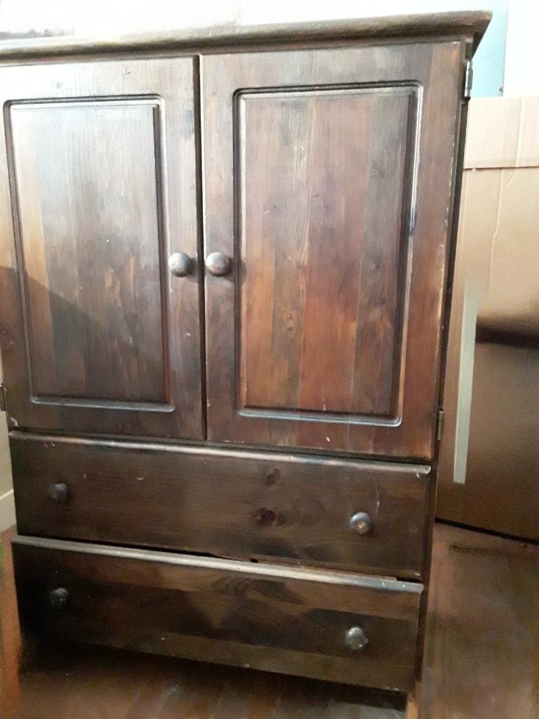 Shaker-Style Solid Dark Oak Armoire / Wardrobe