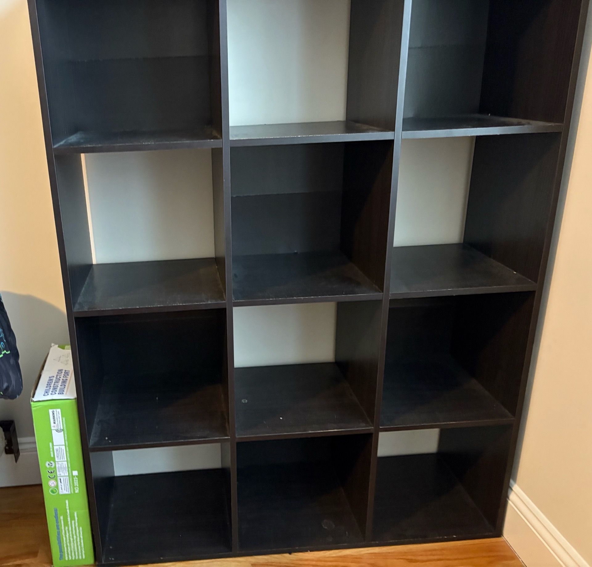 Modern Black 12-Cube Storage Organizer / Cubby Bookshelf