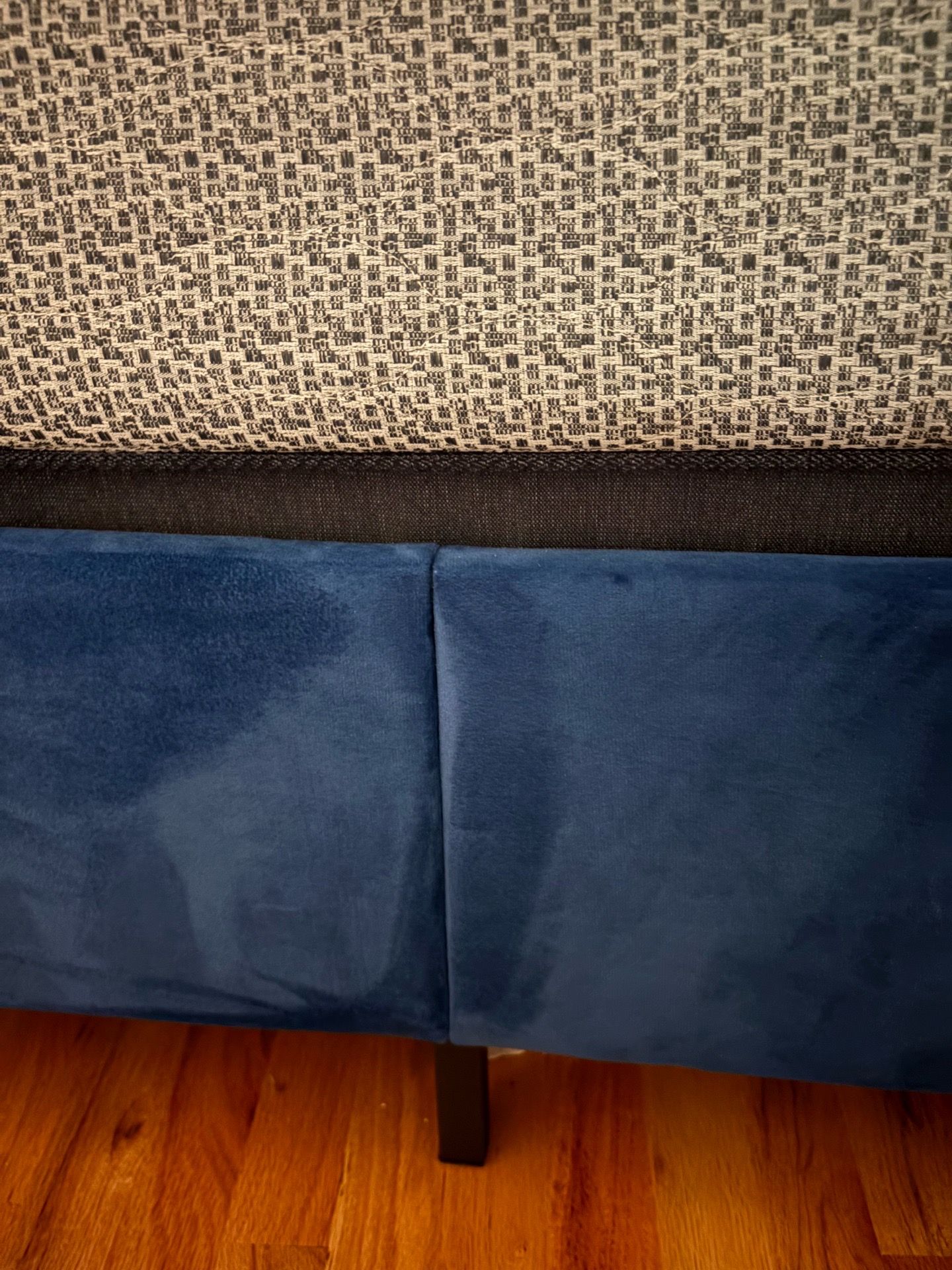 Luxury Cal King Royal Blue Velvet Platform Bed Frame - photo 4
