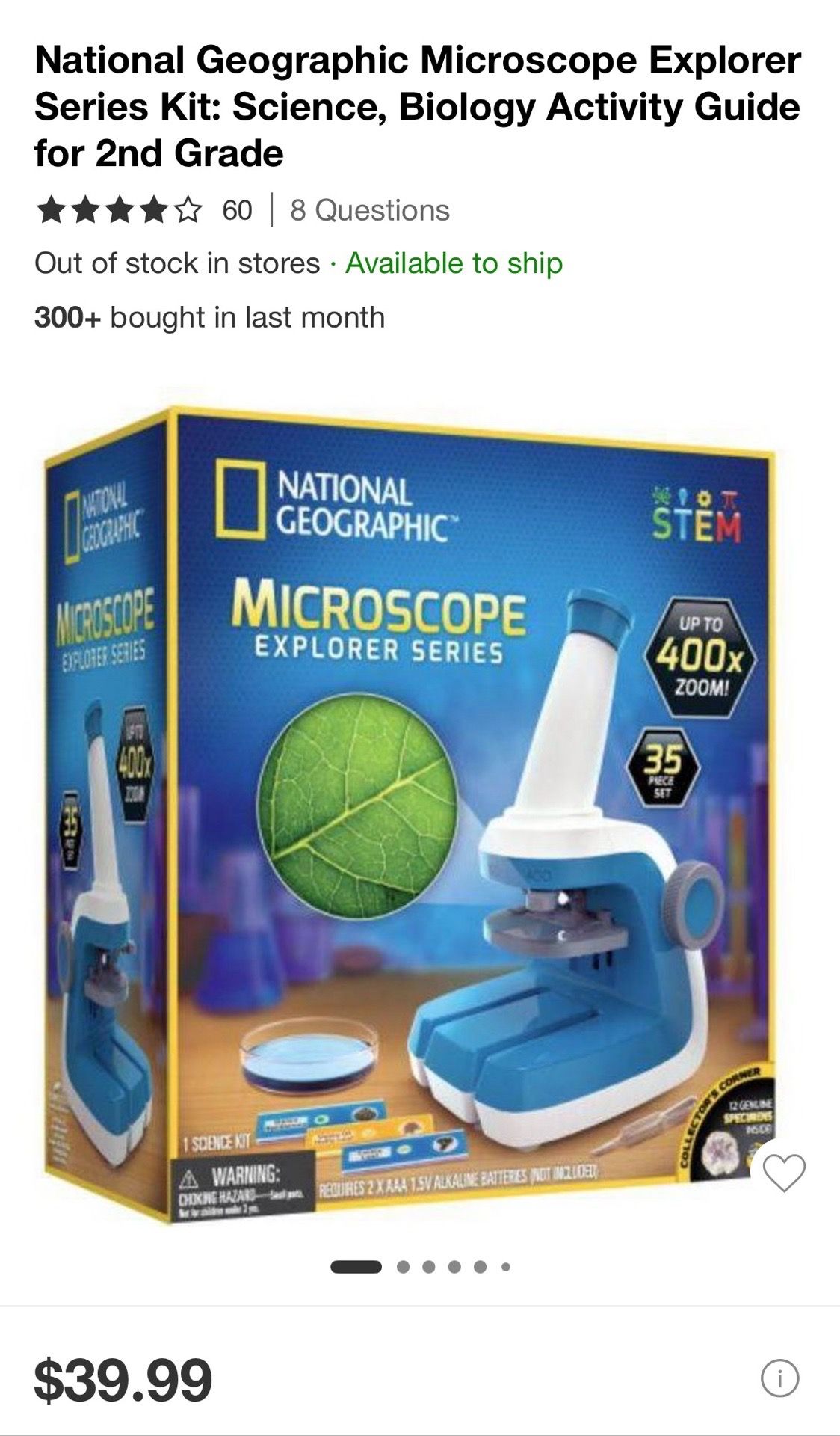 Kids! NEW National Geographic Explorer Series Microscope STEM Ki