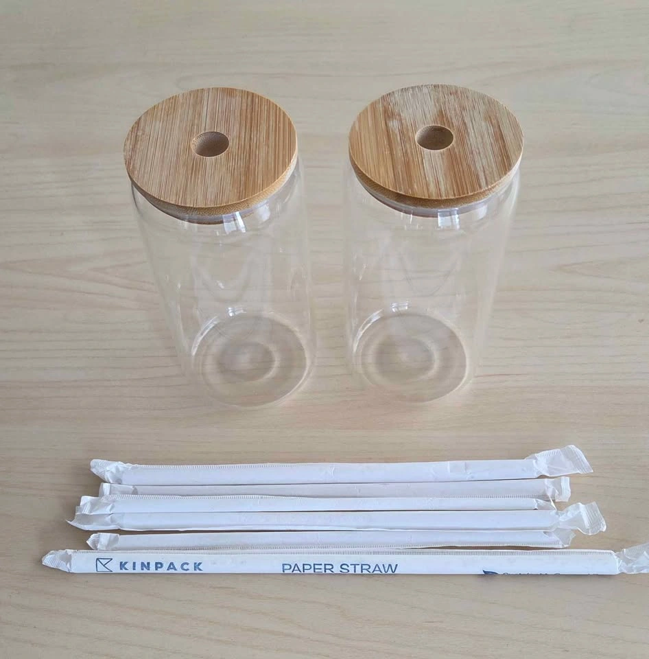 Set of Glass Tumblers with Bamboo Lids - photo 3