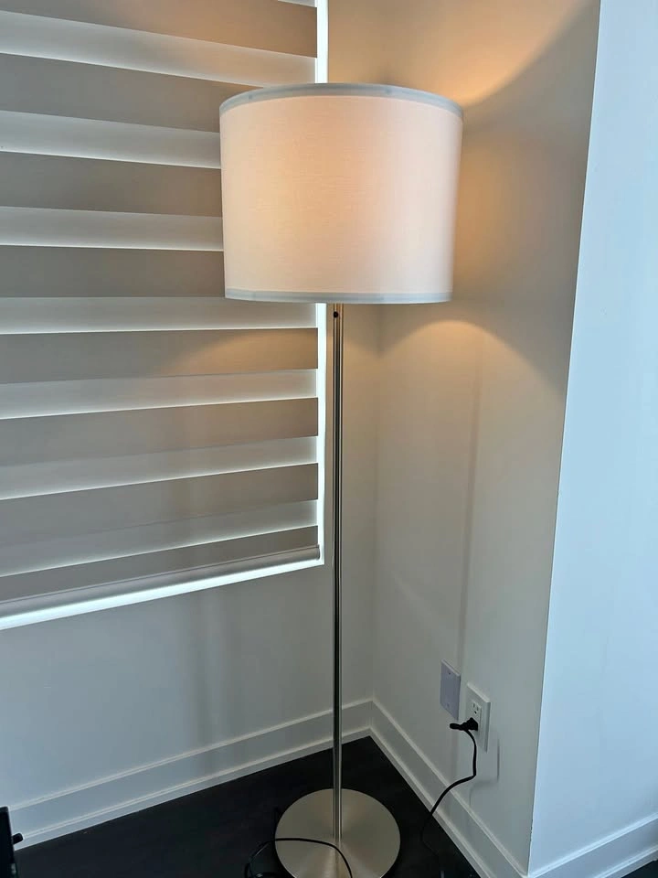 IKEA RINGSTA / SKAFTET Floor Lamp – White/Nickel