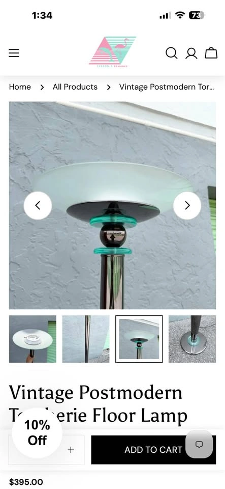 Vintage Postmodern Torcherie Floor Lamp - photo 4