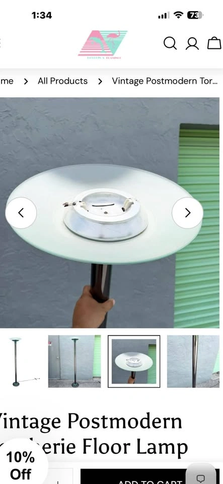 Vintage Postmodern Torcherie Floor Lamp - photo 5