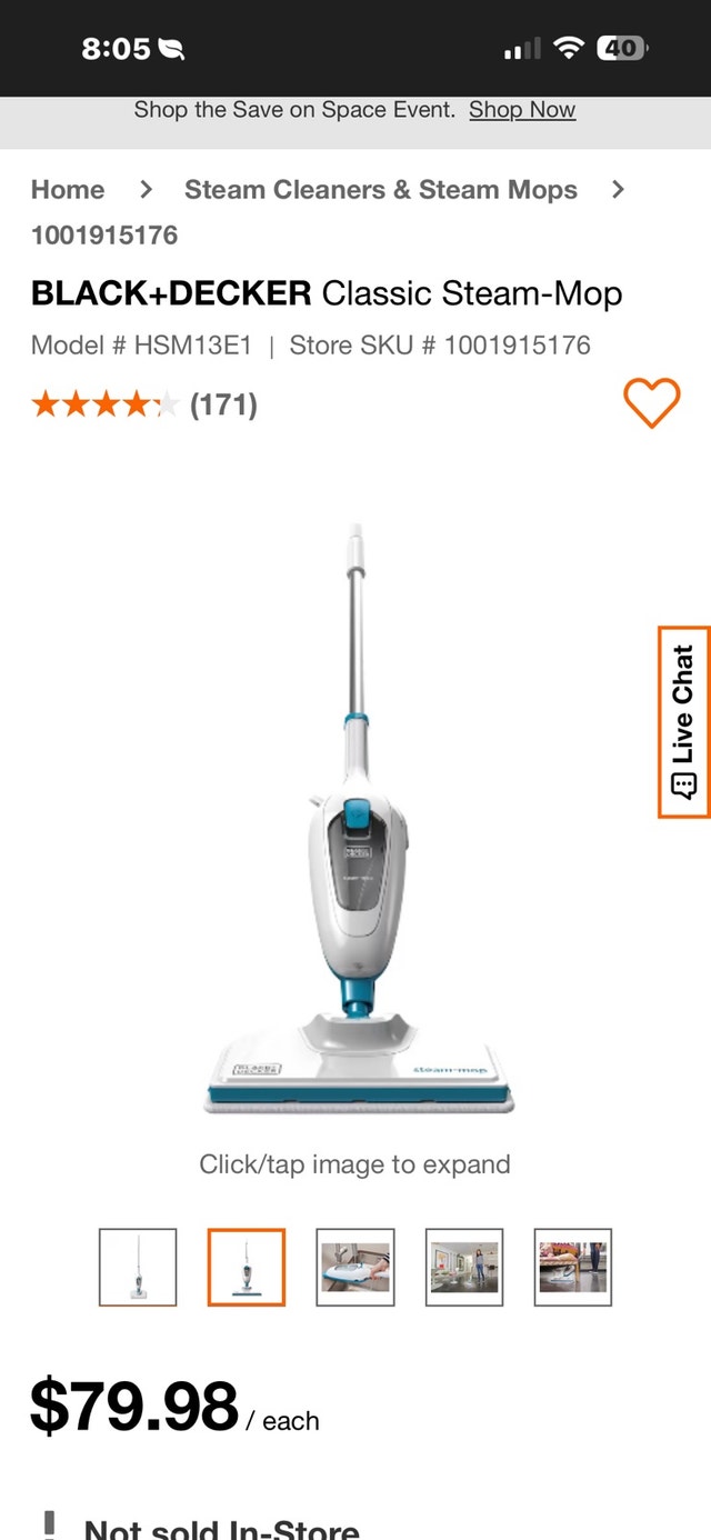 Black+Decker Steam Mop - photo 4
