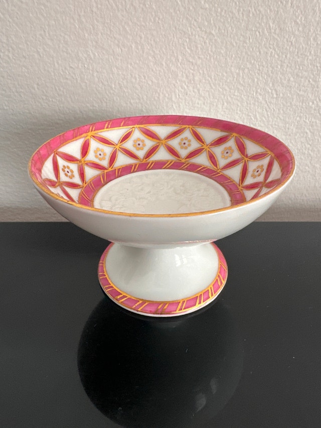 Limoges fine porcelain mini pedestal bowl