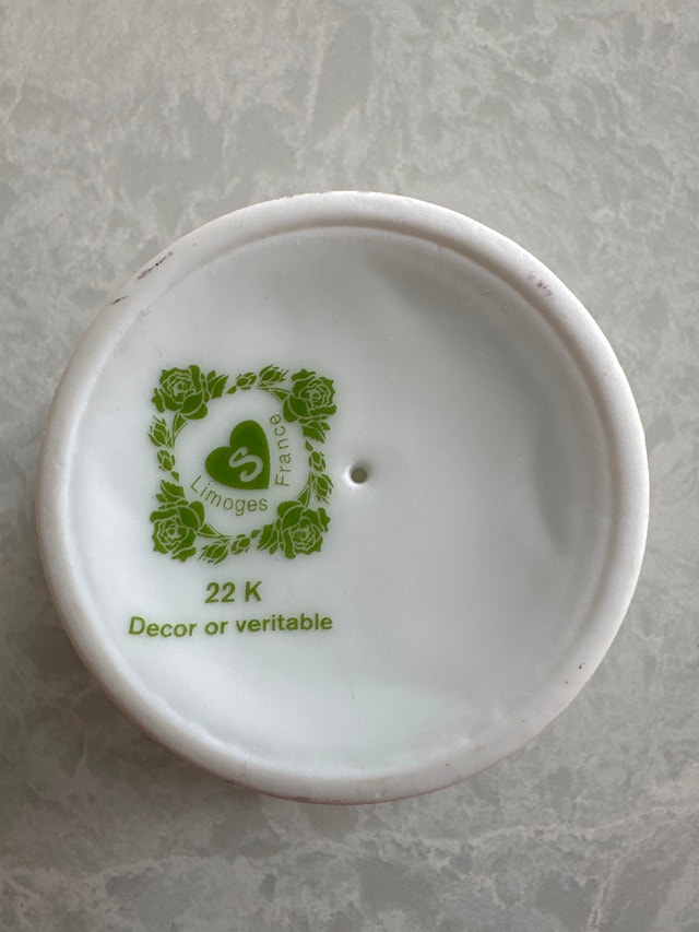 Limoges fine porcelain mini pedestal bowl - photo 4