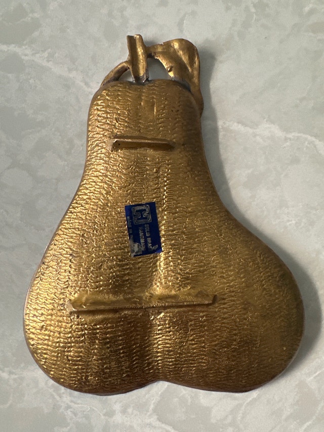 Vintage solid brass pear-shaped trinket dish - photo 2