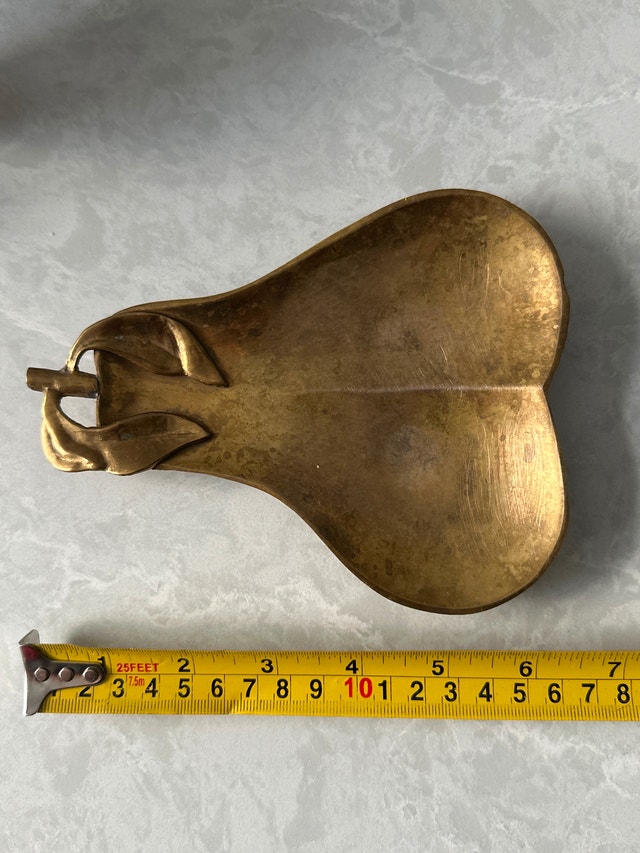 Vintage solid brass pear-shaped trinket dish - photo 4