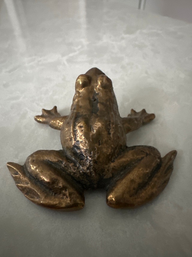 Vintage solid brass frog figurine - photo 5