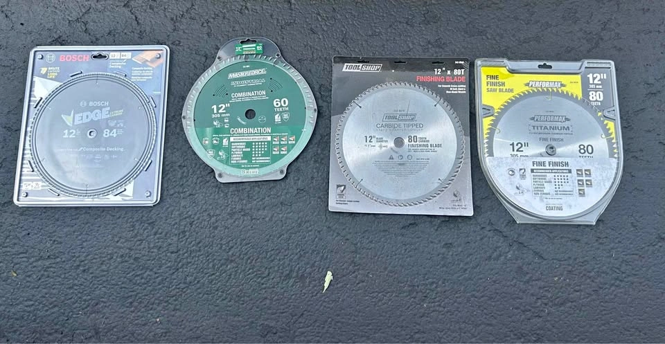 FOUR 12” miter saw blades