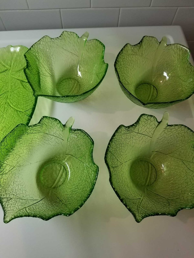 Vintage Leaf Aspen Green Glassware - photo 2