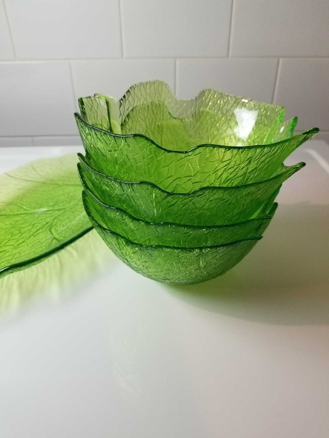 Vintage Leaf Aspen Green Glassware - photo 4