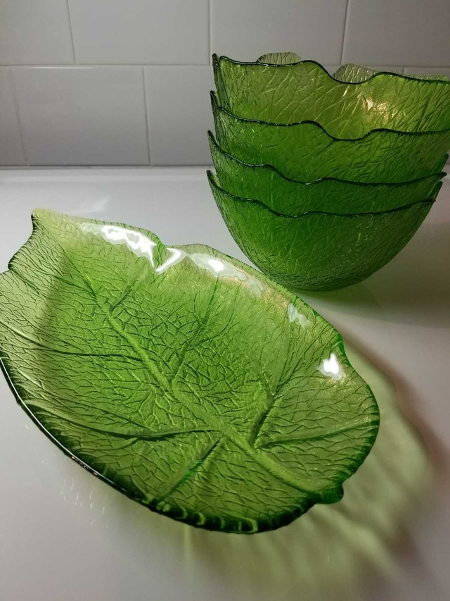 Vintage Leaf Aspen Green Glassware - photo 5