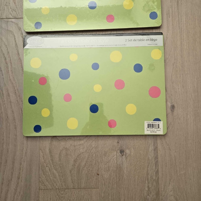 New Set of 4 Cork Back Placemats Green - photo 3