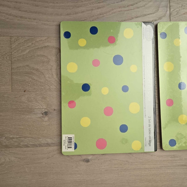 New Set of 4 Cork Back Placemats Green - photo 4