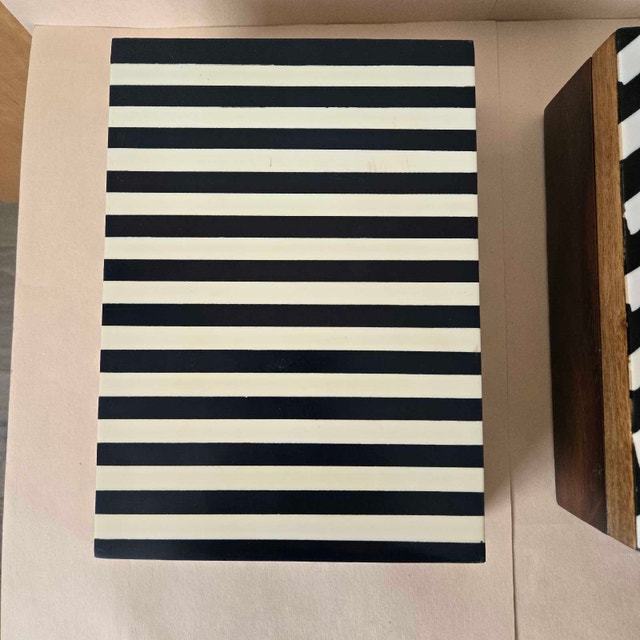Wood Boxes Dark Blue Inlay Pattern - photo 2