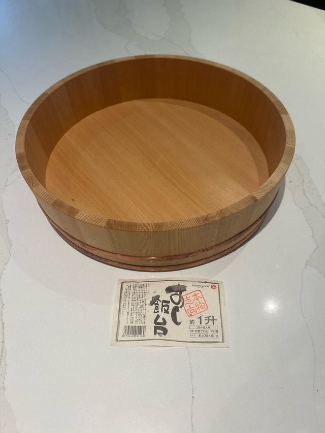 Japanese Wooden Sushi Rice Tub / Hangiri – 39 cm
