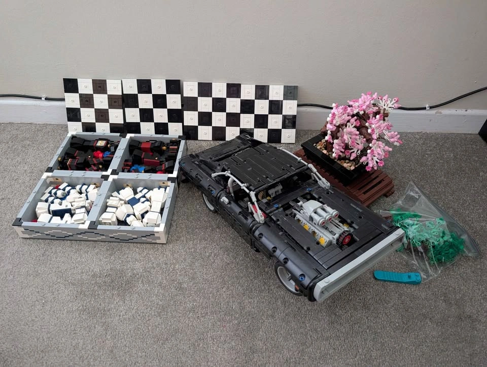 Lego Sets (Chess, Bonsai Tree, Dodge Charger) for sale!