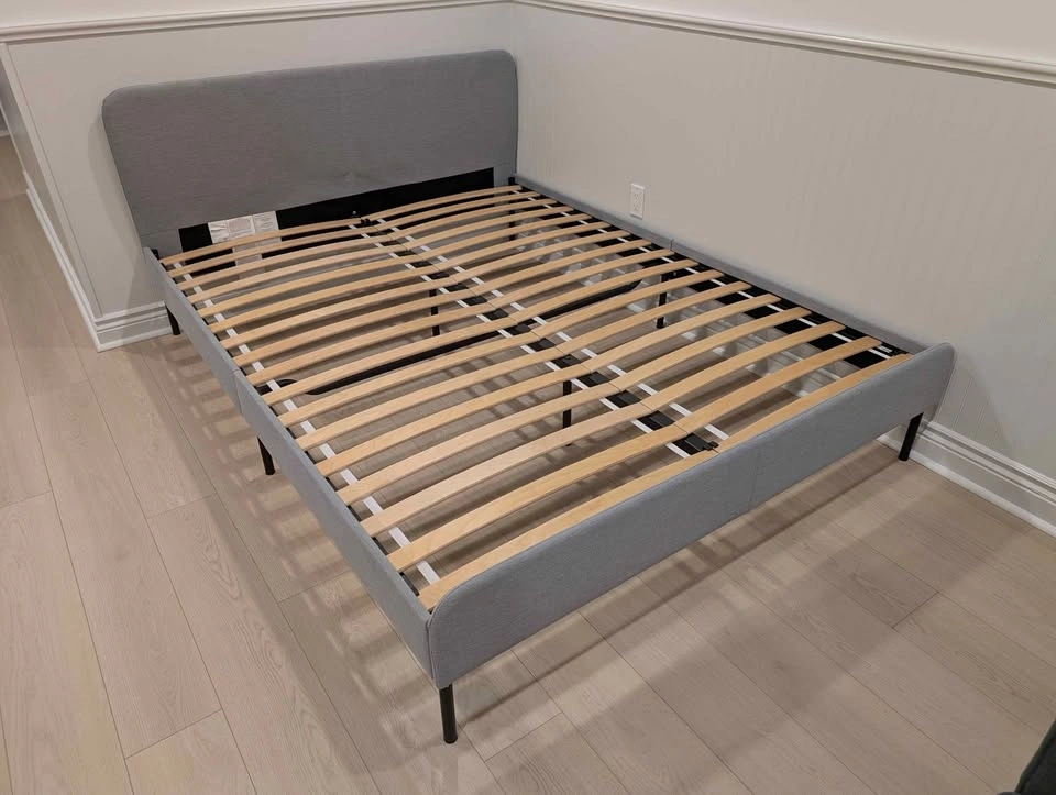 IKEA Slattum Queen Bed Frame/Base - light grey - photo 3