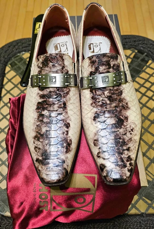 BNIB Jo GHOST Italian Python Snakeskin Leather Loafers - Size EU - photo 2