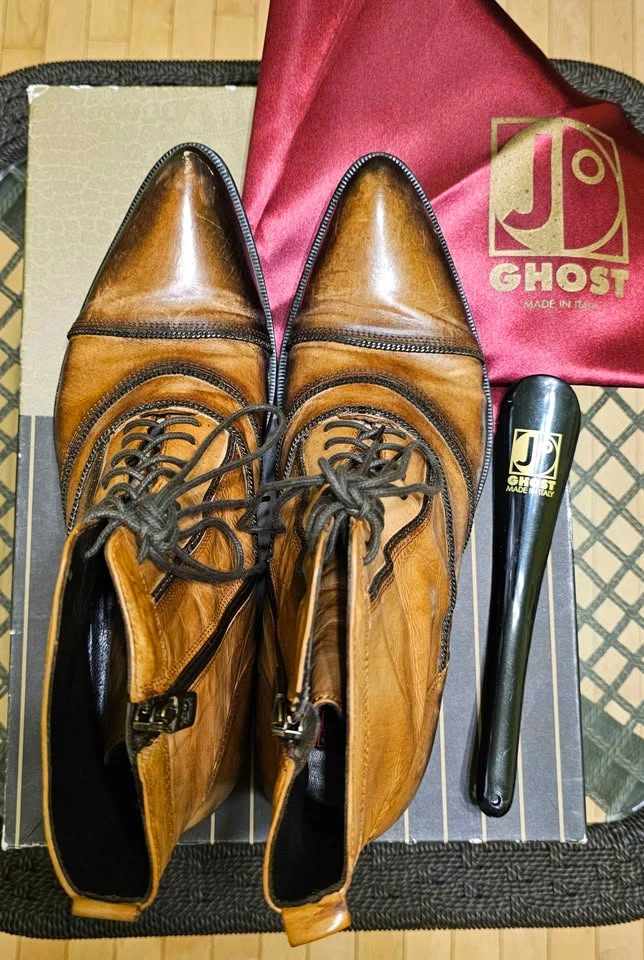 Jo GHOST Italian Burnished Leather Zip Boots - Size EU 40 - photo 3