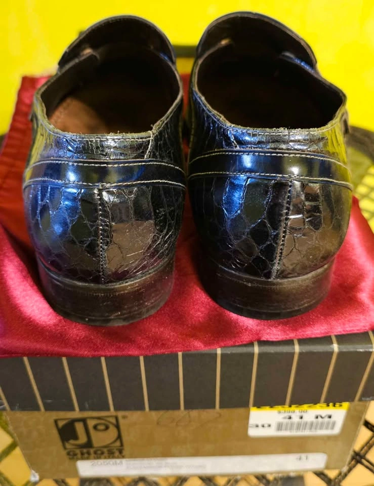 Jo GHOST Italian Exotic Python Leather Double Monk Strap Shoes - - photo 4