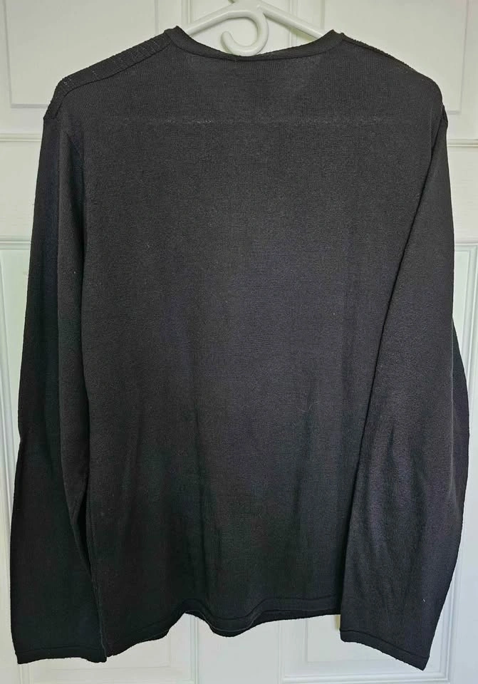 Kenneth Cole New York Men's Black V-Neck Knit Sweater - Size L - photo 2